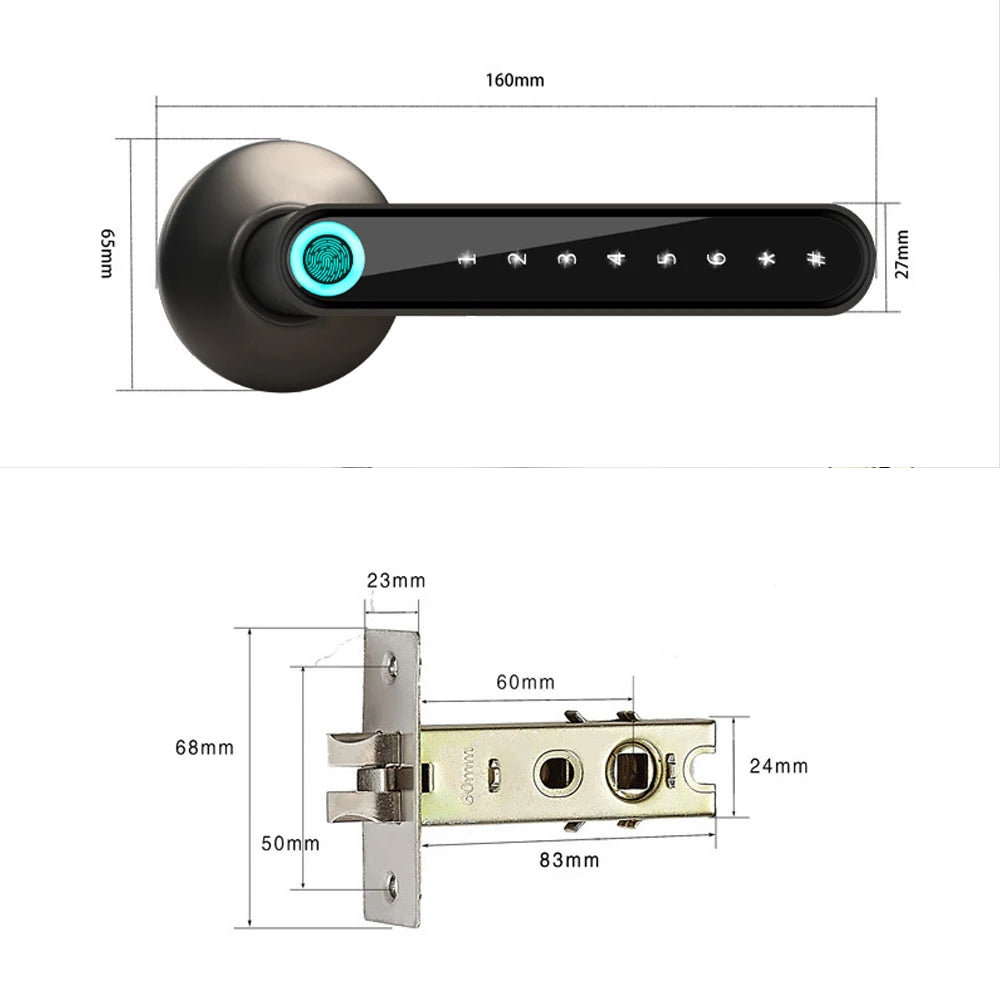 Poignée de porte connectée et empreinte digitale